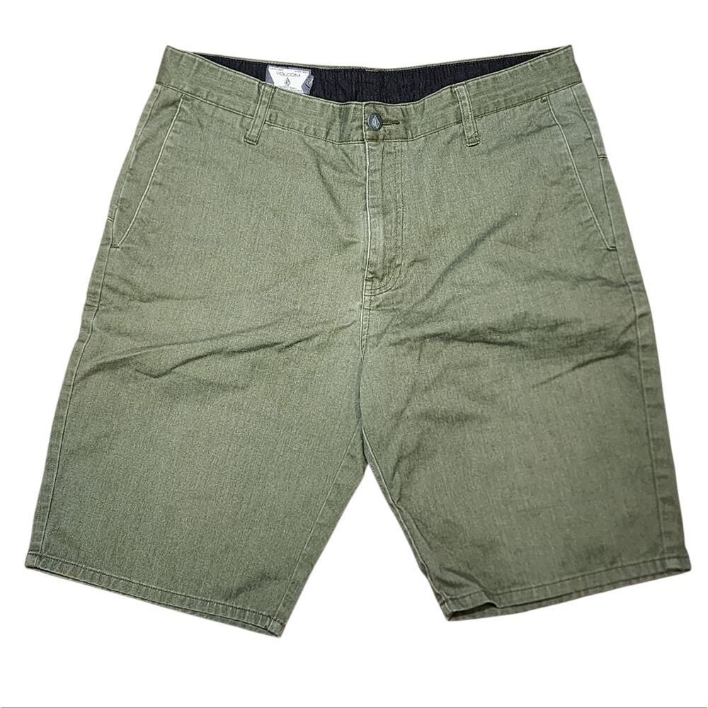 Olive Green Men's Volcom Shorts - Size 33